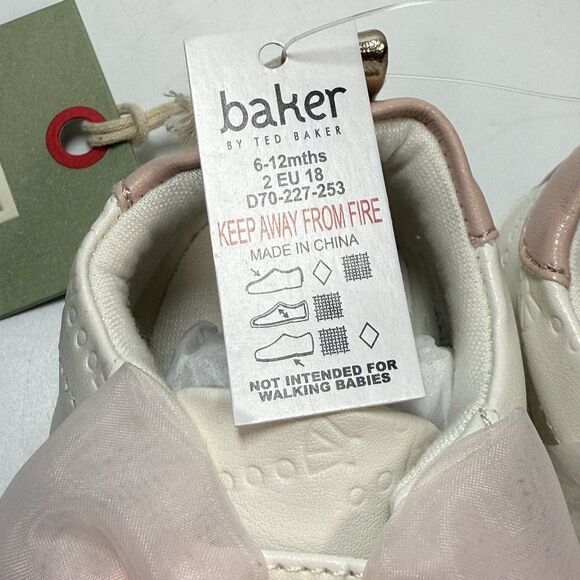 Baker By Ted Baker Bow Slip On Baby Bootie Shoes Sz 6-12 Months New - Picture 4 of 7